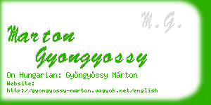marton gyongyossy business card
